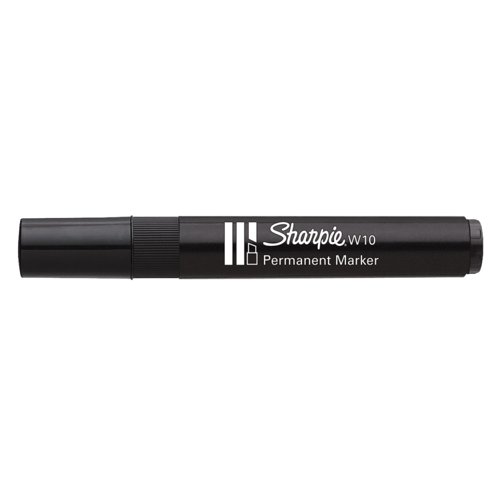 Sharpie W10 Permanent Marker Chisel Tip 1.5-5.0mm Line Black Ref S0192654 [Pack 12]