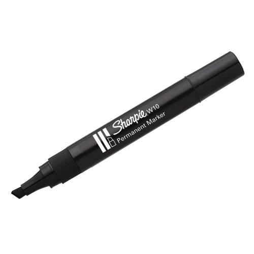 Sharpie W10 Permanent Marker Chisel Tip 1.5-5.0mm Line Black Ref S0192654 [Pack 12]