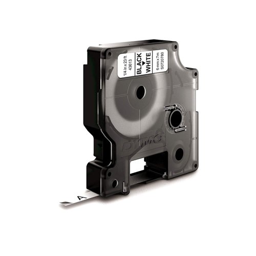 Dymo 43613 D1 6mm x 7m Black on White Tape | 10081J | Newell Brands