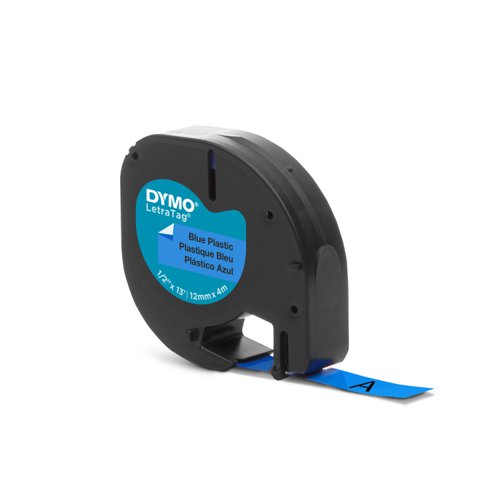 Dymo LetraTag Plastic Tape 12mm x 4m Ultra Blue S0721650 - ES91205