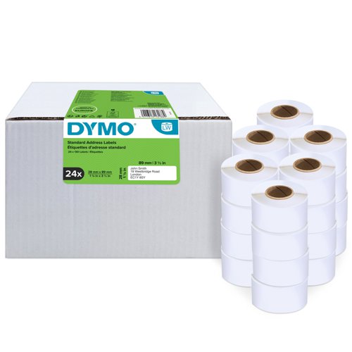 Dymo LabelWriter Standard Address Label 24x89mm 130 Labels Per Roll White (Pack 24) - S0722360 73018NR Buy online at Office 5Star or contact us Tel 01594 810081 for assistance