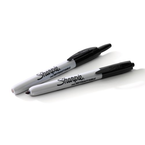 Sharpie Permanent Marker Retractable with Seal Bullet Tip 1.0mm Black Ref S0810840 [Pack 12]