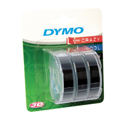 Dymo Embossing Tape 9mmx3m Black (Pack 3) S0847730 Label Tapes 16685NR