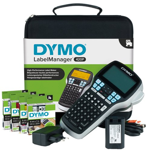 Dymo LabelManager 420P Kitcase Handheld Label Printer ABC Keyboard Black/Silver - S0915480