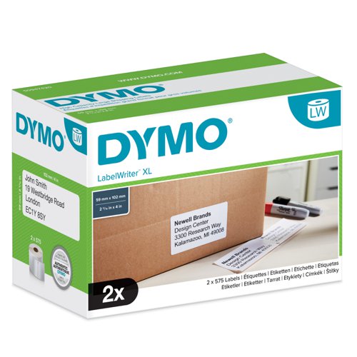 Dymo S0947420 High Capacity XL Shipping Label Box of 2 Rolls