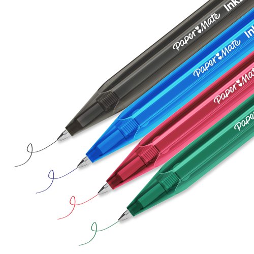 Paper Mate Inkjoy 100 Retractable Ballpoint Pen Medium 1.0mm Tip 0.7mm Line Blue Ref S0957040 [Pack 20] 4052846 Buy online at Office 5Star or contact us Tel 01594 810081 for assistance