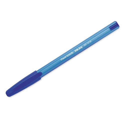 Paper Mate InkJoy 100 Ballpoint Pen 1.0mm Tip 0.7mm Line Blue (Pack 50) - S0957130