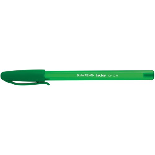 Paper Mate InkJoy 100 Ballpoint Pen 1.0mm Tip 0.7mm Line Green (Pack 50) - S0957150