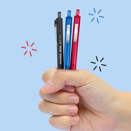 56141NR | Click, smile and go: Paper Mate InkJoy 300 RT retractable ballpoint pens let your words and ideas flow in bold black colour. The ultra-smooth writing system never drags, plus each ballpoint pen has a comfortable rubberised grip that feels special in your hand. Liven things up and spread joy with Paper Mate InkJoy.