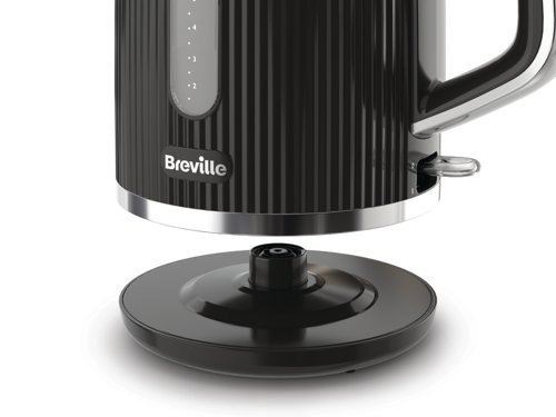 52877NR | Bring daring style to your kitchen with the Breville Bold Kettle, featuring a glossy ridged textured finish with high shine chrome accents and illuminated controls for ease of use. This Breville kettle also handles the basics with ease. The large 1.7L capacity boils up to 8 cups at once with the concealed 3kW element providing a quick boil. Accurate filling is easy thanks to the rear double sided window, while the 360° cordless base is perfect for left and right hand use. An easily removable, washable fine mesh filter helps keeps limescale at bay and cord storage in the base helps keep your worktop tidy.