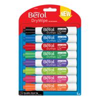 Berol Dry Wipe Marker Chisel Assorted Pack Of 8 3P