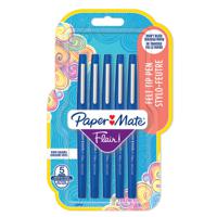 Paper Mate Flair Fibre Tip Pen Medium Point 0.7mm Blue (Pack 5) 2028647