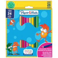 Paper Mate Childrens Colouring Pencils Pre-Sharpened Coloured Pencils Assorted Colours (Pack 24) 2166489