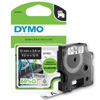 Dymo 16957 D1 12mm x 3.5m Black on White Tape
