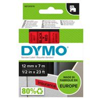 Dymo D1 Label Tape 12mmx7m Black on Red - S0720570