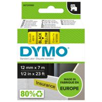 Dymo 45018 D1 12mm x 7m Black on Yellow Tape