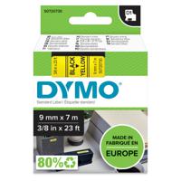Dymo 40918 D1 9mm x 7m Black on Yellow Tape