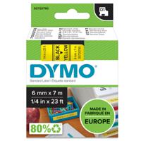 Dymo 43618 D1 6mm x7m Black on Yellow Tape