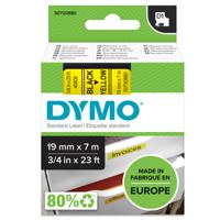 Dymo 45808 19mm x 7m Black on Yellow Tape