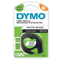 Dymo 91200 12mmx4m Black On White Paper Tape