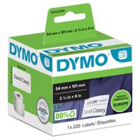 Dymo 99014 54mm x 101mm Shipping Name Badge Labels Black on White