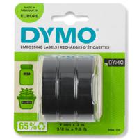Dymo S0847730 White on Black Embossing Tape Pack of 3