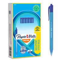Paper Mate InkJoy 100 Retractable Ballpoint Pen 1.0mm Tip 0.7mm Line Blue (Pack 20) - S0957040