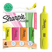 Sharpie Fluo XL Highlighters Chisel Tip Assorted Fluorescent Colours (Pack 4) - 2190473