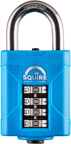 Henry Squire 4 Wheel Heavy-Duty Rustproof Combination Padlock, 50 Mm (Length)