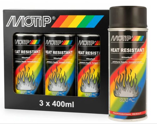 Motip M04031 Heat Resistant Lacquer-Black  Black  1 x 400 ml