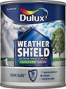 Dulux Weather Shield Quick Dry Satin Paint, 750 Ml - Gallant Grey