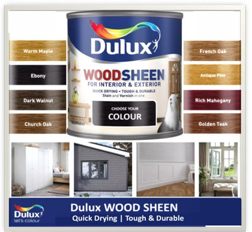 Dulux Woodsheen Stain & Varnish 250ml EBONY