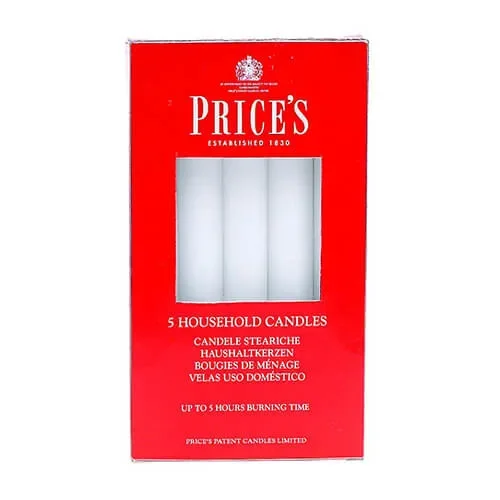 Prices Household Candles Wht 5Box