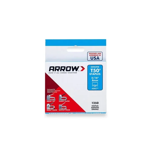 Arrow T50 Series Staples 8mm Stainless Steel