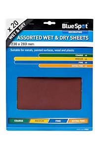Blue Spot 19854 Wet And Dry Sandpaper (20 Pieces)