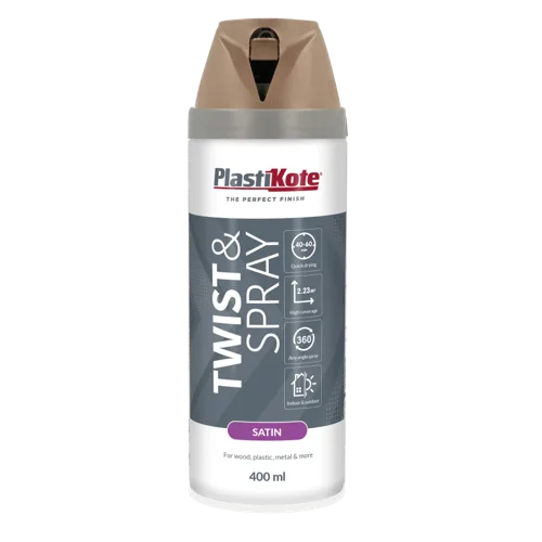 Plastikote Premium Paint Spray  Satin Finish  Cappuccino  400ml.