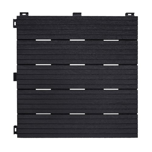 Eco Garden Clip Lock Deck Tile Graphite Grey 30x30cm 6 Tiles Per Pack