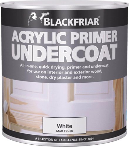 Blackfriar Quick Drying Acrylic Primer Undercoat, 250ml, White