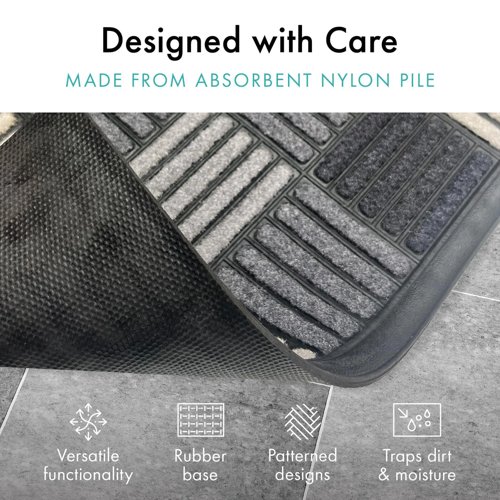 Scrape 'N' Sorb -Parquet Grey Large Doormat - 45x75cm