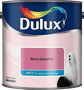 Dulux Matt Emulsion Paint For Walls And Ceilings - Berry Smoothie 2.5 Litres