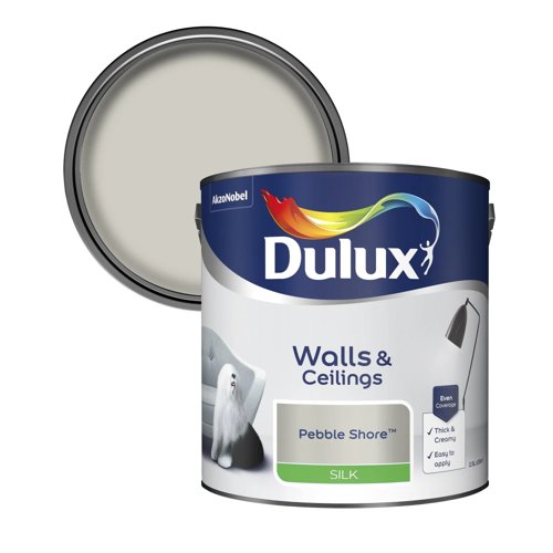Dulux Silk Emulsion Paint For Walls And Ceilings - Pebble Shore 2.5 Litres
