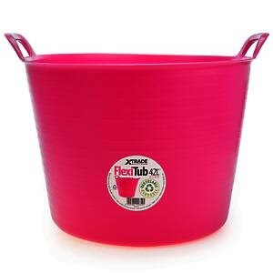 Xtrade Flexitub Pink 42L Recycled Building Site Garden Clearing Stables