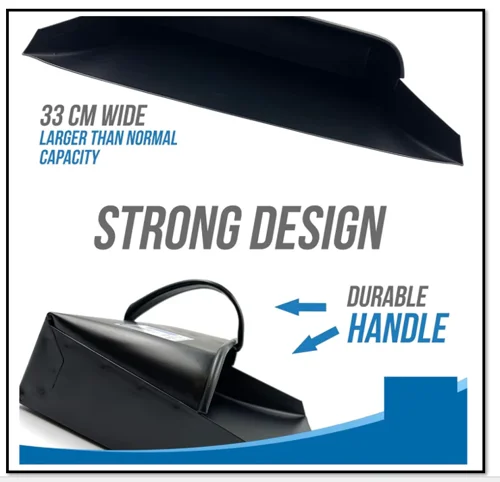 Traditional Large Metal Dustpan Hooded Design With Handle 12 Inch / 310Mm Wide