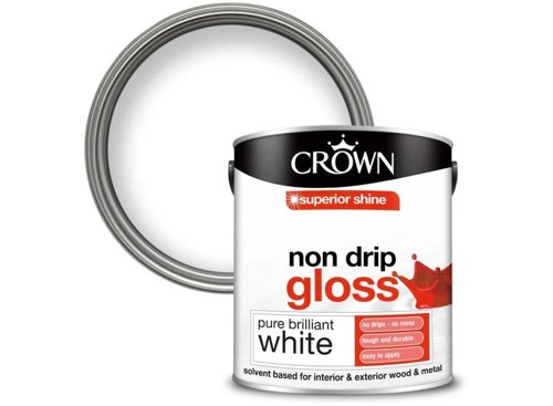 Crown Non Drip Gloss Pure Brilliant White 2.5L  Superior Shine Gloss
