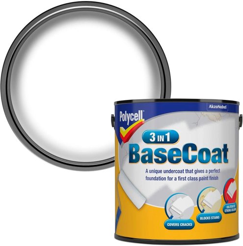 Polycell 3 in 1 Basecoat Undercoat : Covers Cracks & Stains : 2.5 Litre