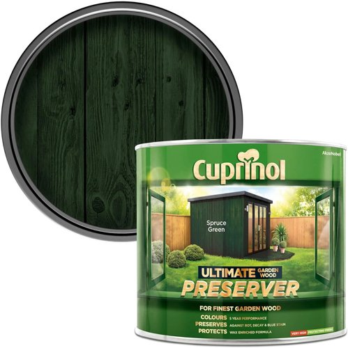 Cuprinol Ultimate Garden Wood Preserver  Wax Enriched Formula  Spruce Green 1L