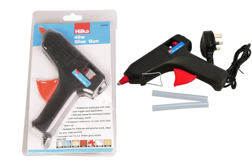 Hilka Tools 40W Glue Gun : Fast Warm Up : Includes 2 Starting Glue Sticks