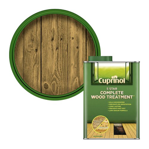 Cuprinol 5 Star Complete Clear Treatment Woodworm and Rot Prevention 1Litre