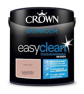2.5L Crown Easyclean Bathroom Mid-Sheen Emulsion Multi Surface Paint With Mouldguard+ Pashmina