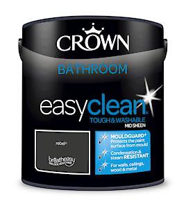 2.5L Crown Easyclean Bathroom Mid-Sheen Emulsion Multi Surface Paint With Mouldguard+ Rebel